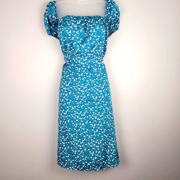 NWT Shein Size 1X Floral Puff Sleeve Dress - Picture 3 of 8